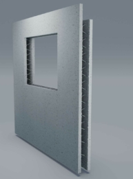 fdu Elementwand aus Stahlbeton mit Fenster